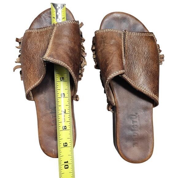 Bed Stu Fairlee Sandals Womens Brown Leather Platform Fringe Boho Western Comfy - Picture 6 of 6